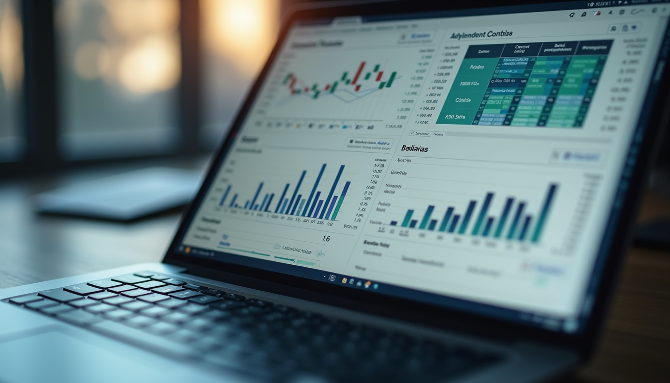 Virtual bookkeeping on a laptop screen