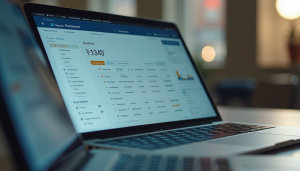 Bookkeeping software displaying organized transactions