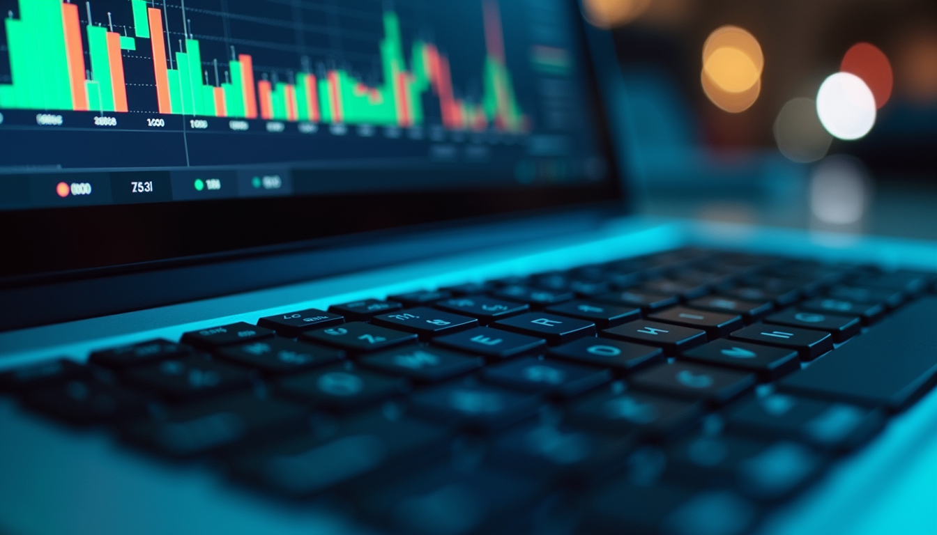 Startup financial data on a laptop screen